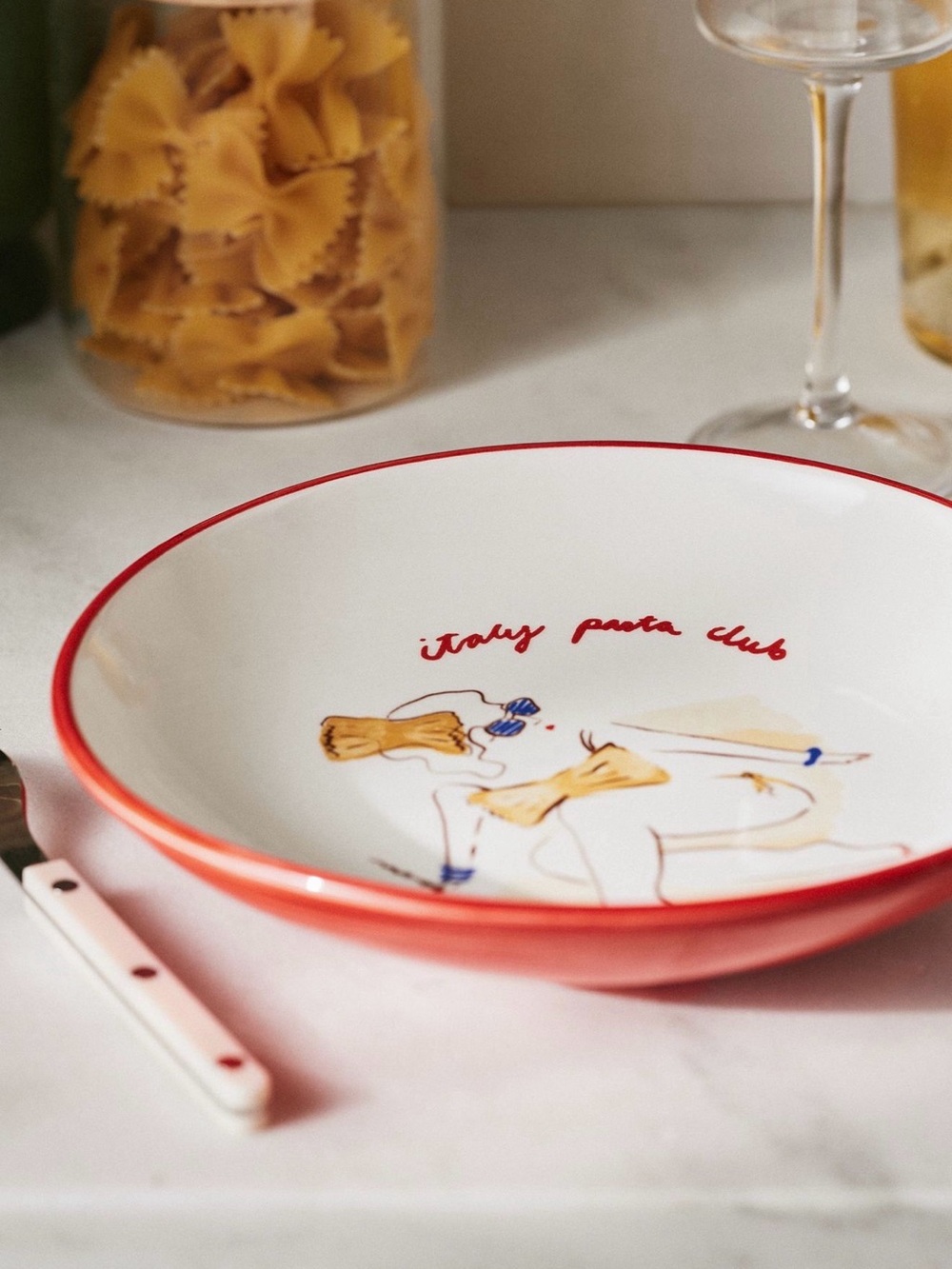 Anthropologie Das Rotes Rabbit Italian Earthenware
Pasta Bowl Farfalle